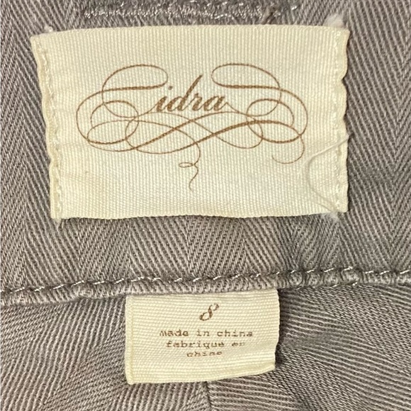 Anthropologie Cidra Tan Herringbone Pants, Sz 8, Stretch Low Rise, Straight Leg - Picture 2 of 8